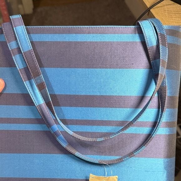 Kate Spade Raw Silk Vintage Striped Tote 11