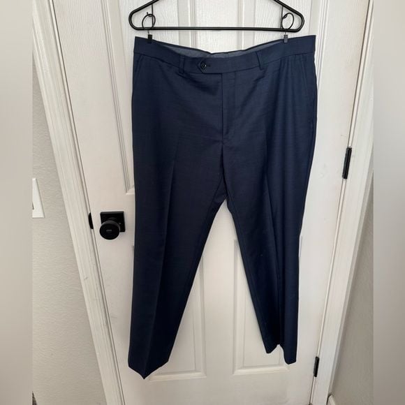 Tommy Hilfiger Modern Fit Wool Blend Navy Pants 2