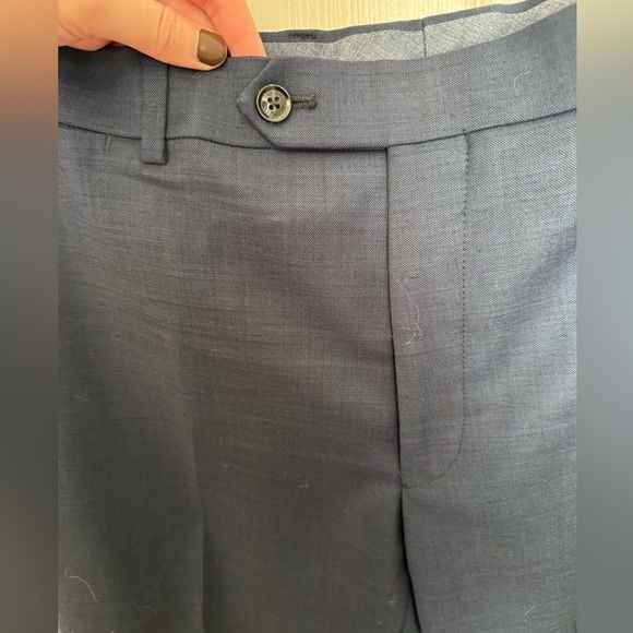 Tommy Hilfiger Modern Fit Wool Blend Navy Pants 3