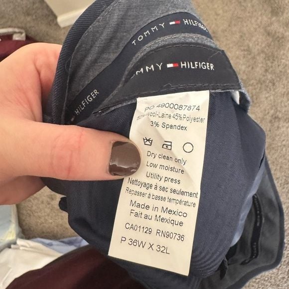 Tommy Hilfiger Modern Fit Wool Blend Navy Pants 9