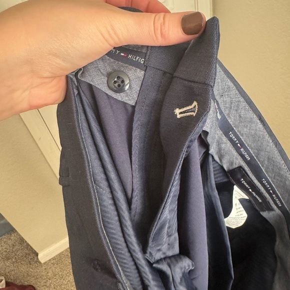 Tommy Hilfiger Modern Fit Wool Blend Navy Pants 11