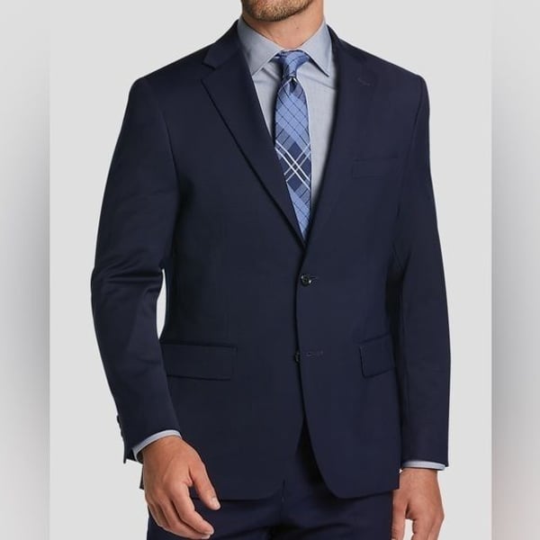 Tommy Hilfiger Modern Fit Wool Blend Men's Navy Blazer