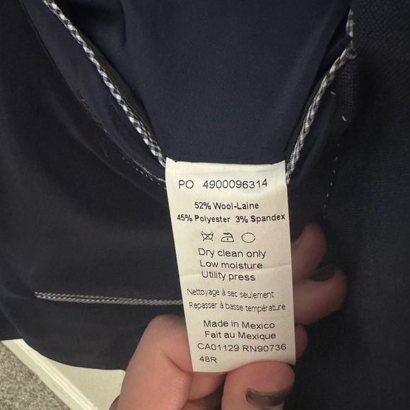Tommy Hilfiger Modern Fit Wool Blend Men's Navy Blazer 9