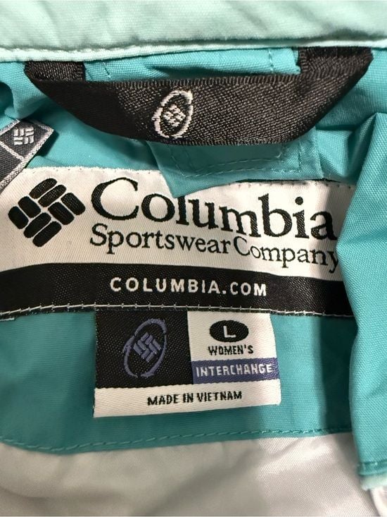 Columbia Women's Teal and Light Teal Ski Jacket 3 in 1 14