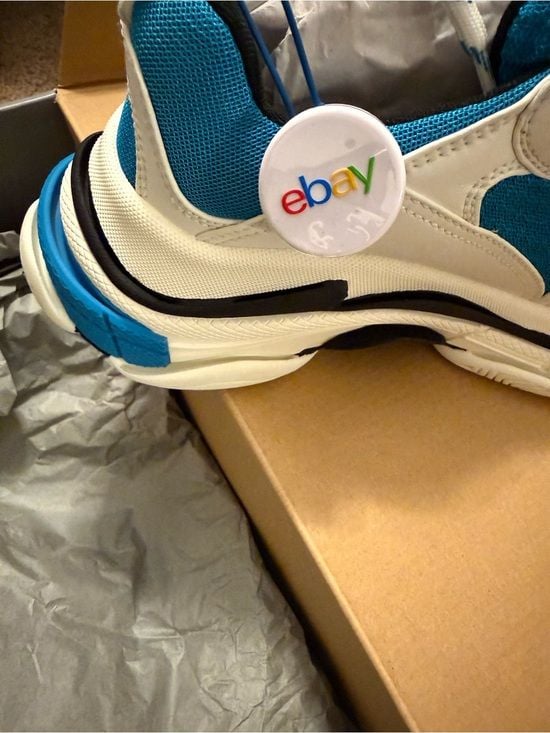 Authentic Balenciaga Chunky Sneakers in White & Teal Blue size E40/mens 7 10