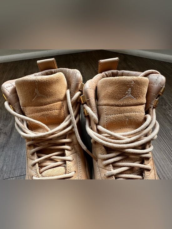Retro Jumpman Jordan 12’s Suede Blush with Gold Accents 9