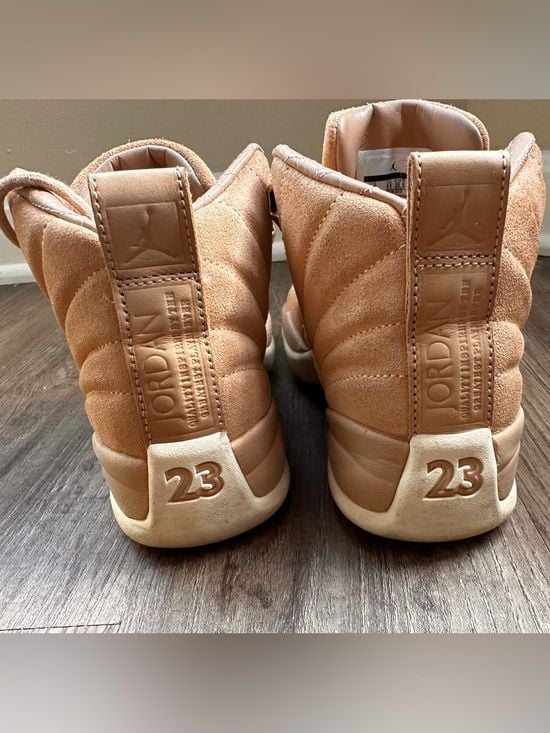Retro Jumpman Jordan 12’s Suede Blush with Gold Accents 10
