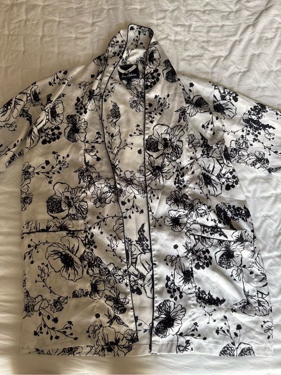Sam Edelman Black & White Floral Open-Front Jacket 2