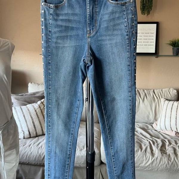 Sanctuary Light Blue Skinny Jeans with Side Studs