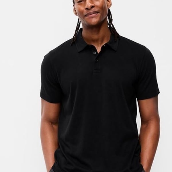 Old Navy Black Short-Sleeve Polo Small