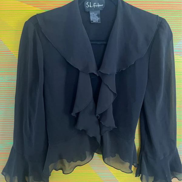 y2k Sheer Ruffle Top