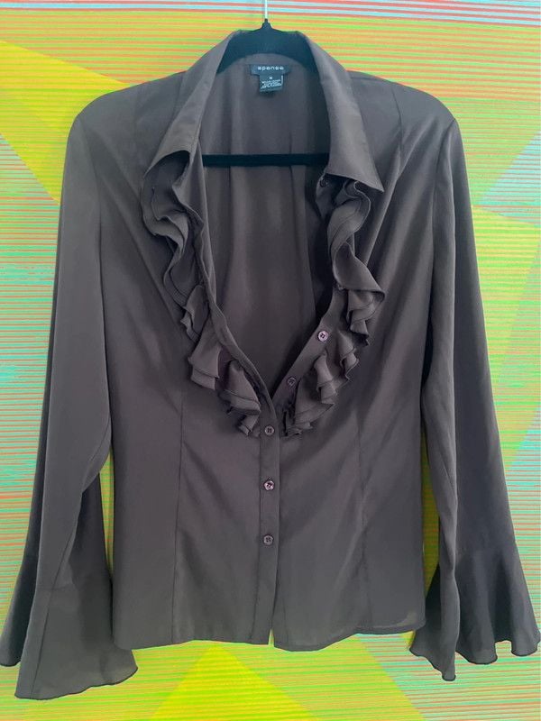 y2k Sheer Ruffle Top 2