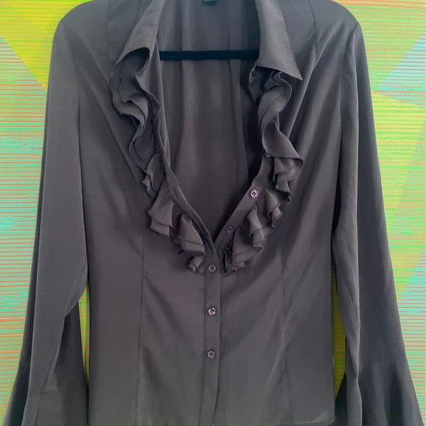 y2k Sheer Ruffle Top