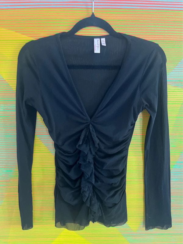 y2k Nylon Ruffle Top 2