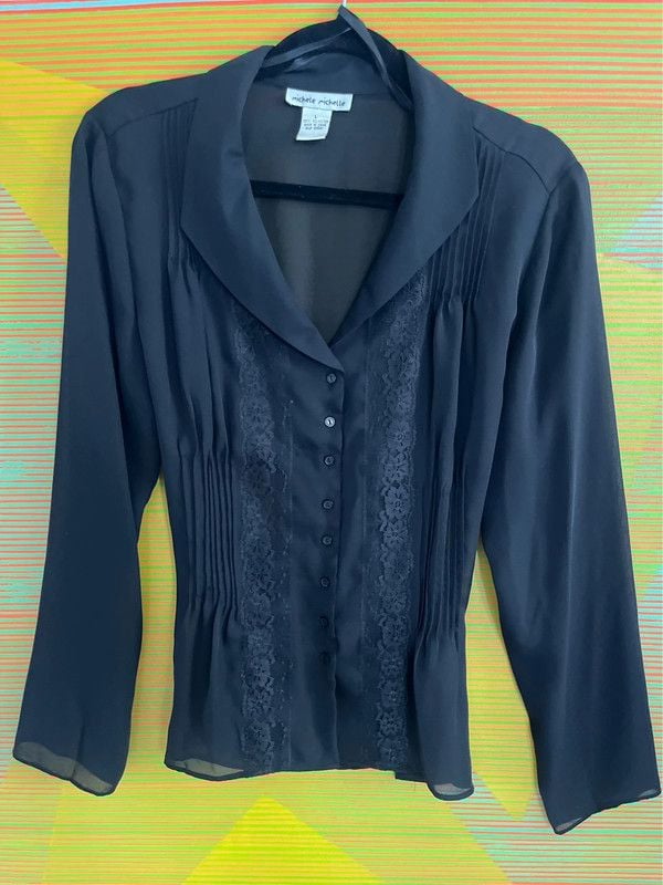 y2k Michele Michelle Mesh Blouse with Details 2