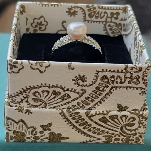 3 for $75 Elegant White Pearl Split-Shank Ring