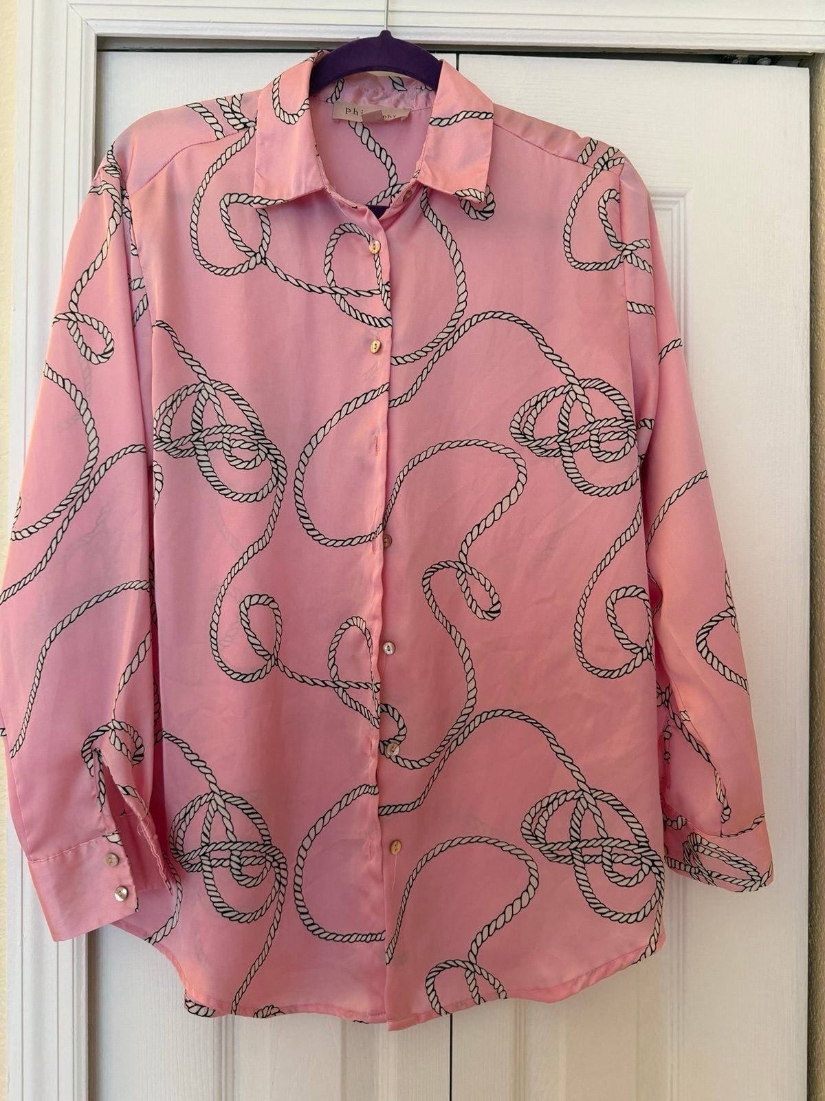 philosophy rope design long sleeved button down 2