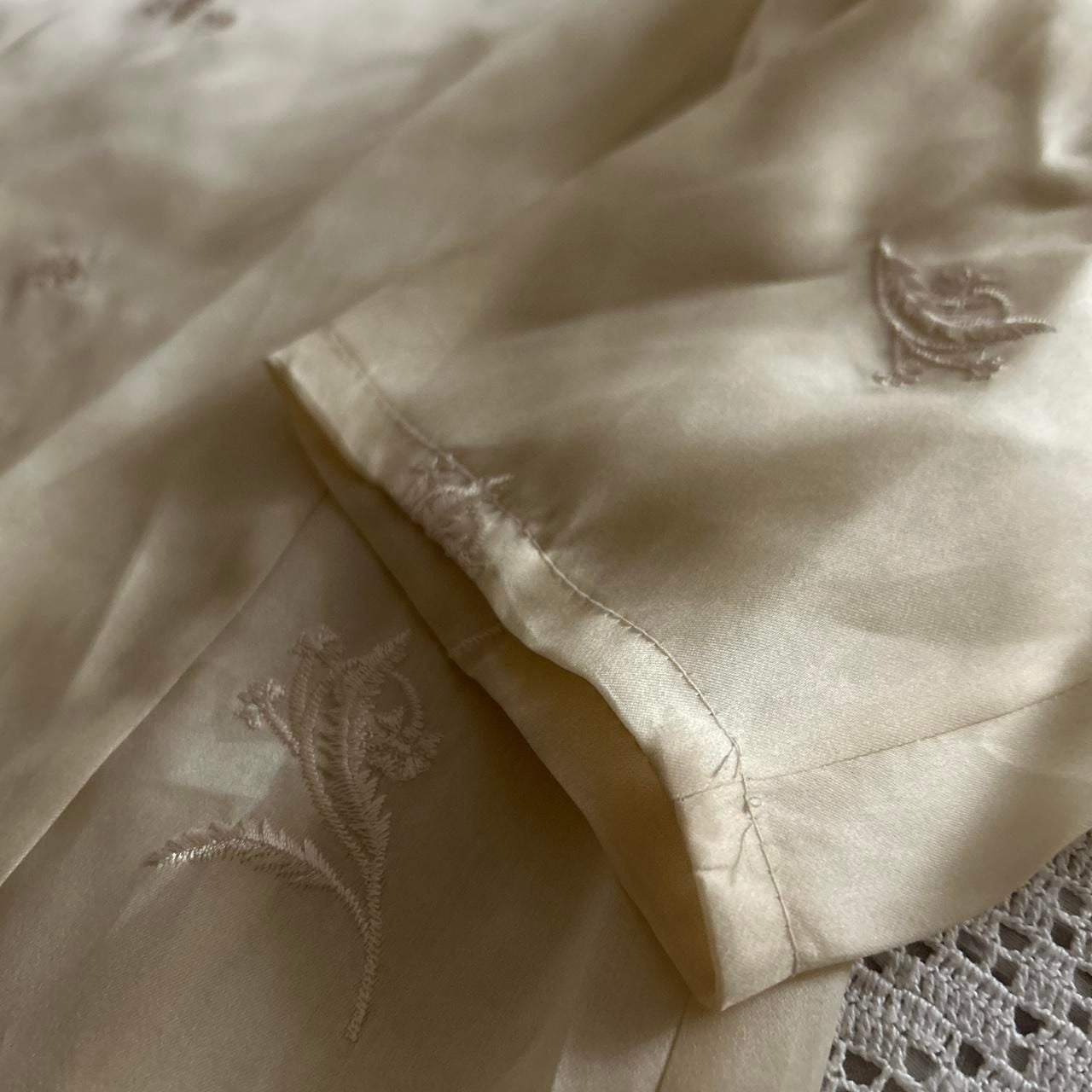 Emanuel Ungaro Cream Silk Embroidered Button-Up Shirt 8
