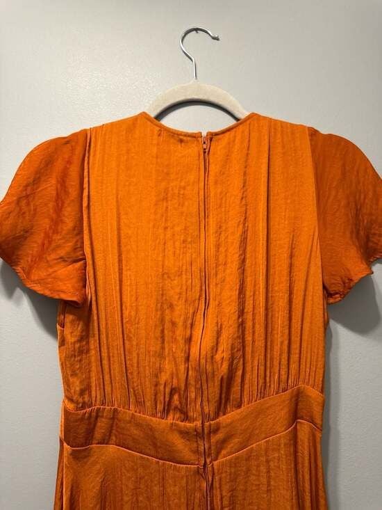 Blue Rain Francesca's Orange Tie-Front Flutter Sleeve High-Low Dress 10