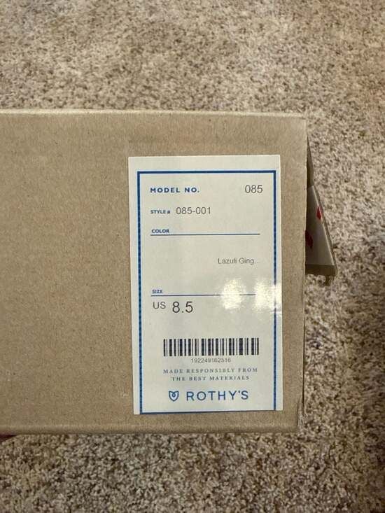 Rothy's The Point Lazuli Gingham Blue Plaid Women's Flat Loafers Size 8.5 US 8