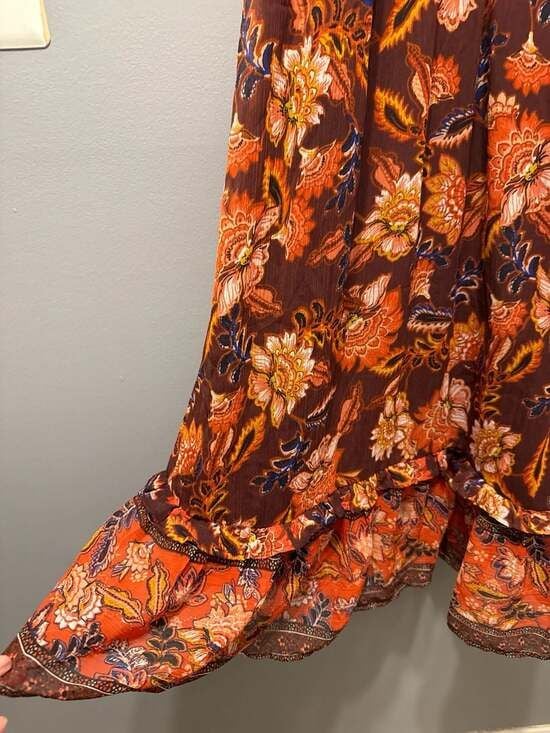 Old Navy Ruffled V-Neck Smocked-Waist Floral Maxi Dress, Size XS 7
