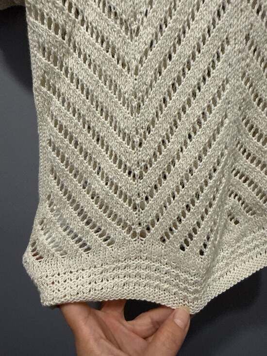 American Eagle Chevron Open-Stitch Short-Sleeve Polo Cardigan 8