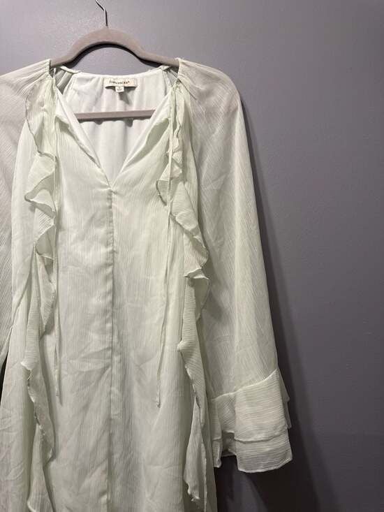 Francesca's Mint Green Ruffled Long Sleeve Mini Dress 4