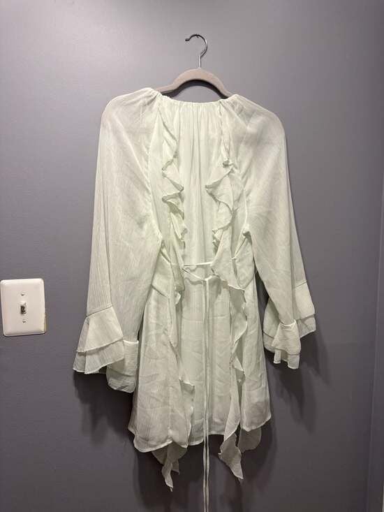 Francesca's Mint Green Ruffled Long Sleeve Mini Dress 6