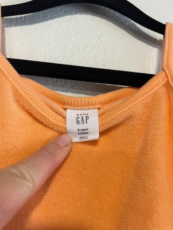 Baby Gap Toddler Orange VintageSoft Terry Romper size 5 4
