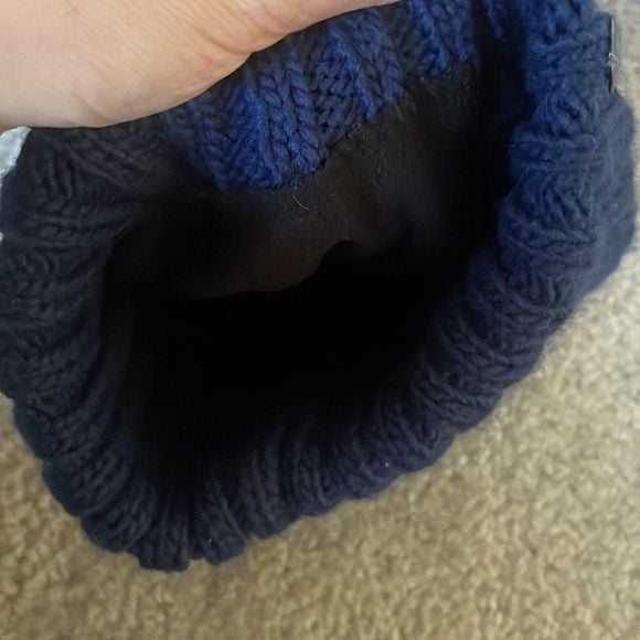 ROXY KNIT BEANIE NAVY BLUE WOMENS HAT POMPOM 5