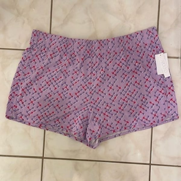 NWT Womens Abound 1X Purple Shorts 100 % Organic Cotton​​​​​​​