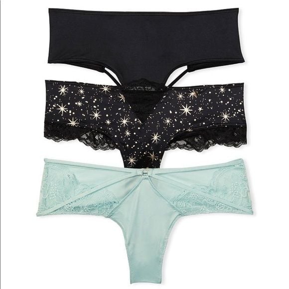 NWT Bundle of Victoria secret panties LIGHT BLUE M / XL 2