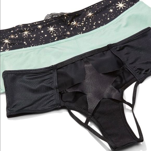 NWT Bundle of Victoria secret panties LIGHT BLUE M / XL 3