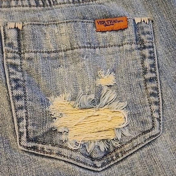 Vertigo Festival Boho Flare Leg Embroidered Floral Light Blue Jeans Y2K Size 6 4