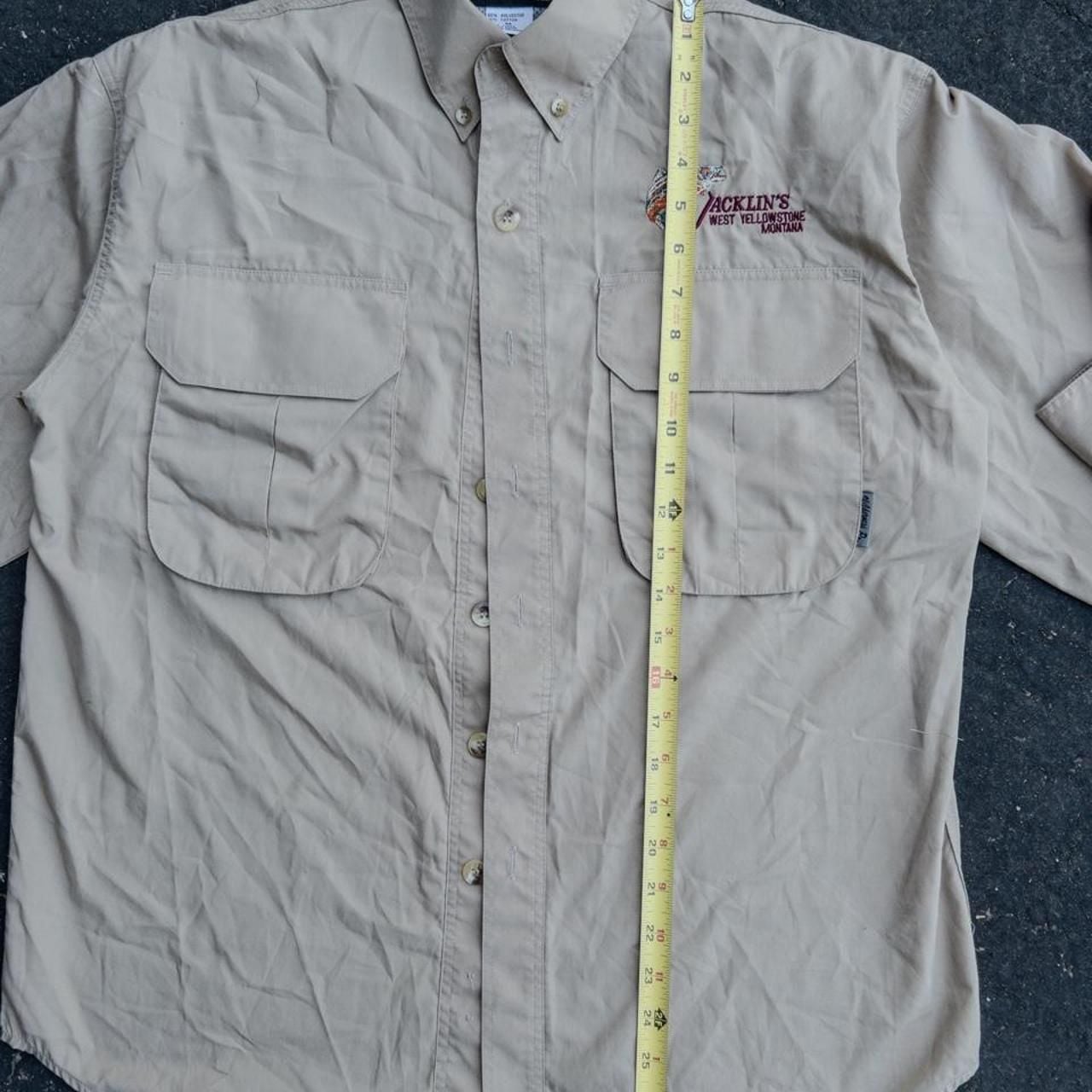 Vintage Wilderness Pro Fishing Shirt M Khaki Jacklin’s West Yellowstone 8