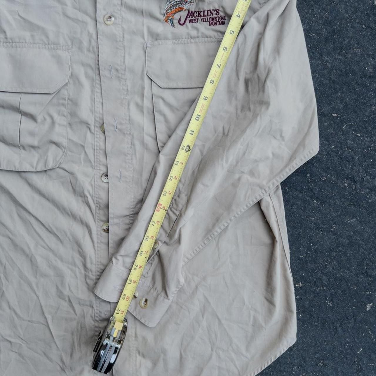 Vintage Wilderness Pro Fishing Shirt M Khaki Jacklin’s West Yellowstone 9
