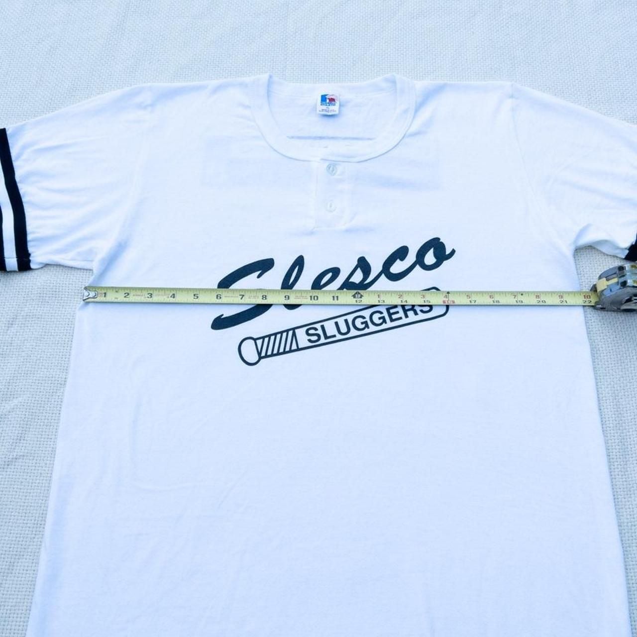 Vintage Russell Athletic Slesco Sluggers Baseball Henley T-Shirt 8