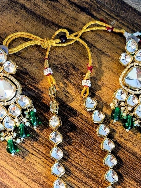 Long Necklace Earring Set - Sheesha Kundan (Mirror and Glass). 3