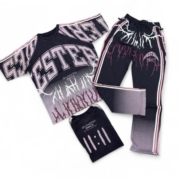 Gunzinii Two-Piece Graphic T-Shirt and Pant Set