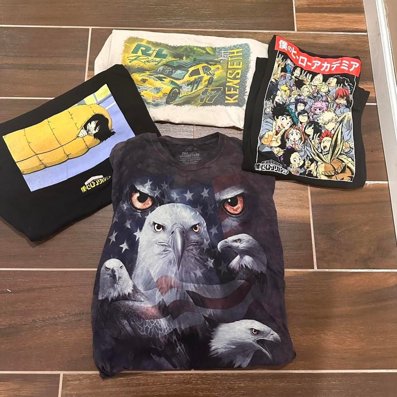 4pc Graphic Tee Bundle XL My Hero Academia The Mountain NASCAR 1