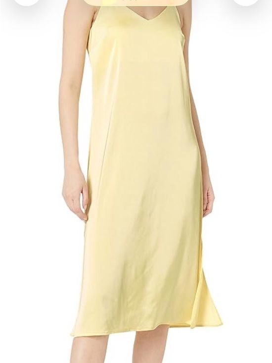 Light Yellow Satin Slip Dress - Unbranded 2