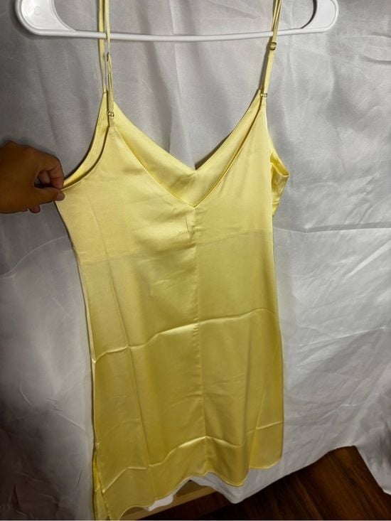 Light Yellow Satin Slip Dress - Unbranded 4
