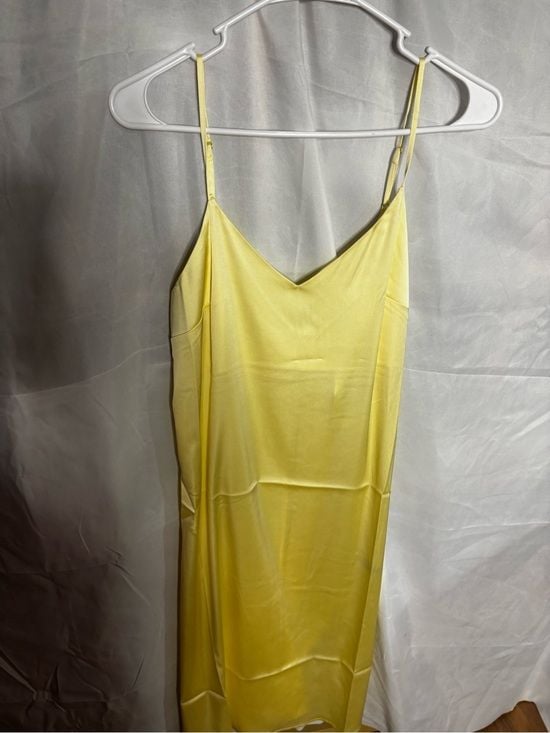 Light Yellow Satin Slip Dress - Unbranded 5