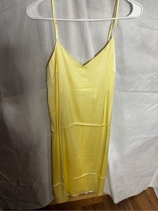 Light Yellow Satin Slip Dress - Unbranded 6