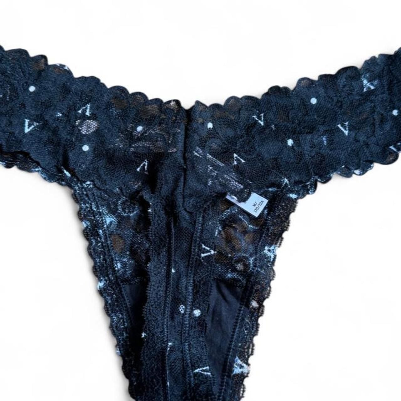 Victoria's Secret Black Lace Thong Panty Size M 3