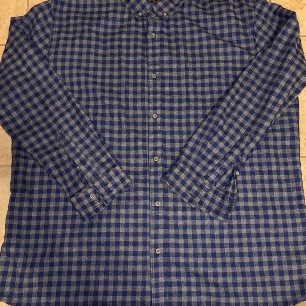 Lee Premium Quality Blue and White Checkered Button-Up Shirt 2