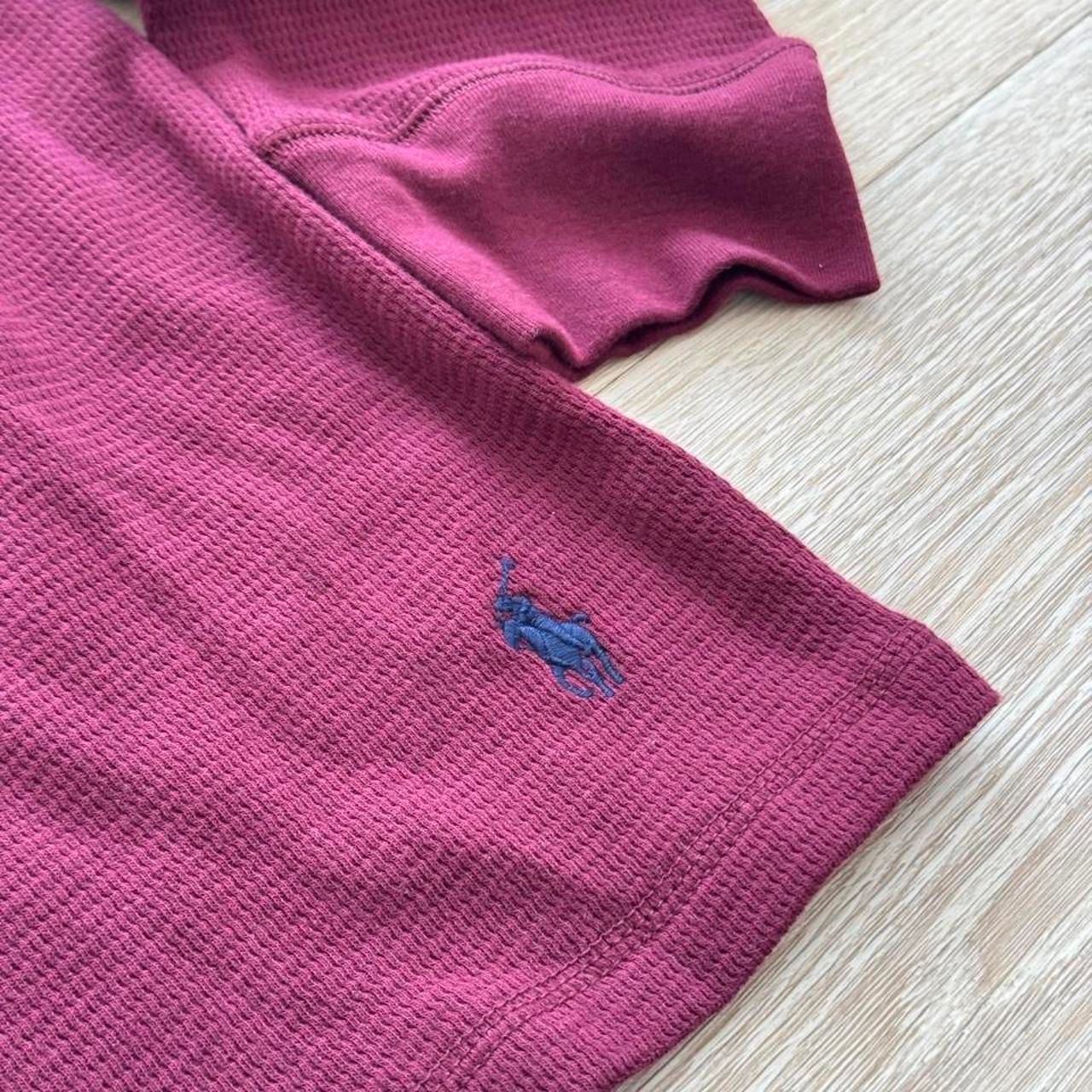 Polo Ralph Lauren Waffle Knit Long Sleeve Thermal Shirt Men's Medium Burgundy NWT 4