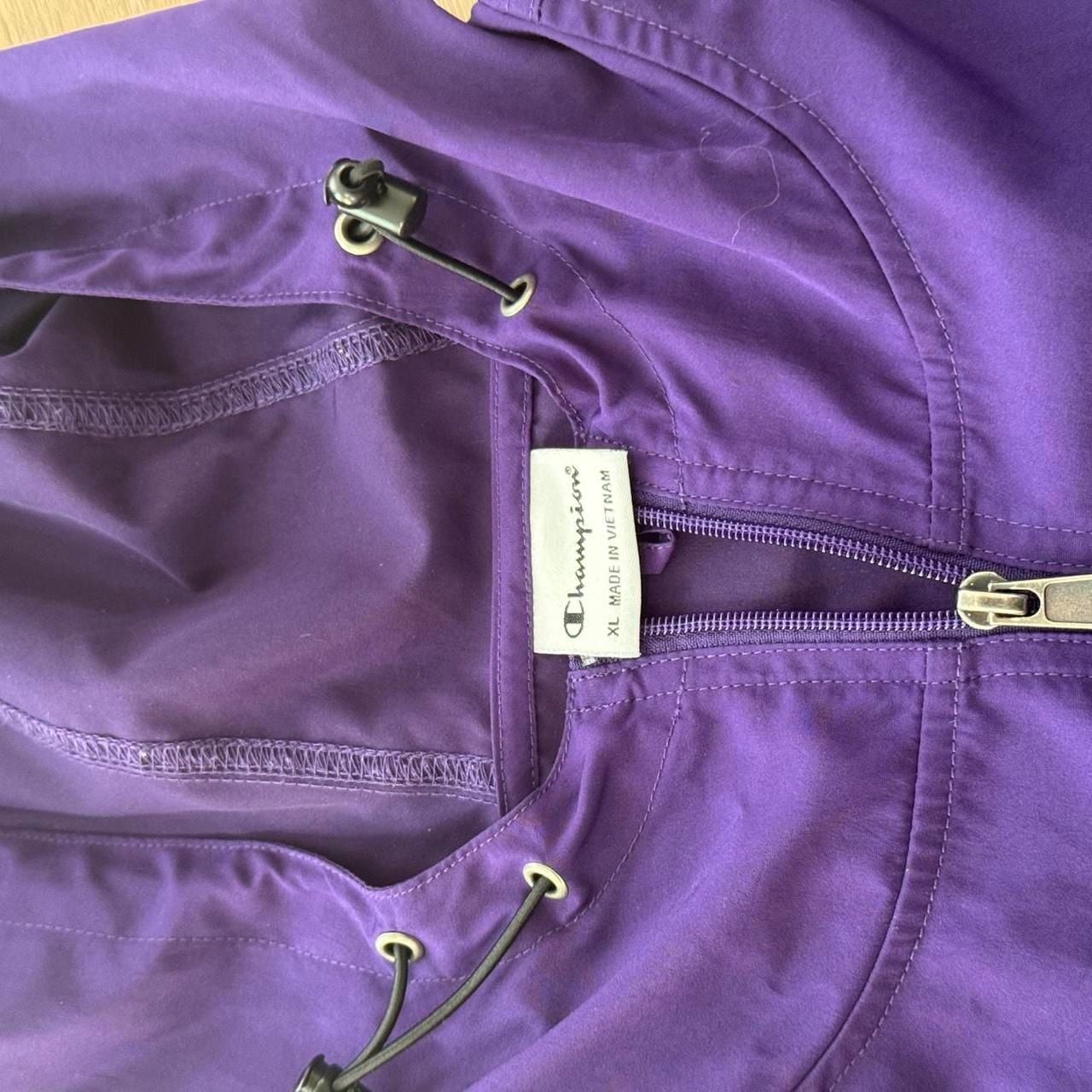 Champion Winona State Warriors Half-Zip Hooded Anorak Jacket Purple 7
