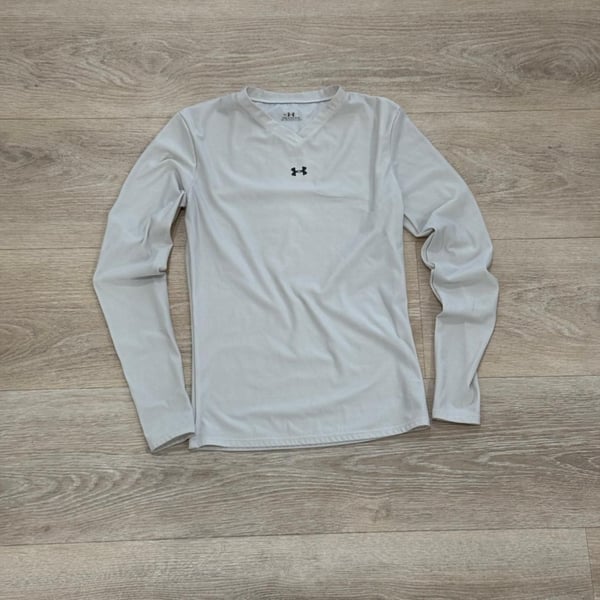 Under Armour HeatGear Long Sleeve Compression Shirt White Medium