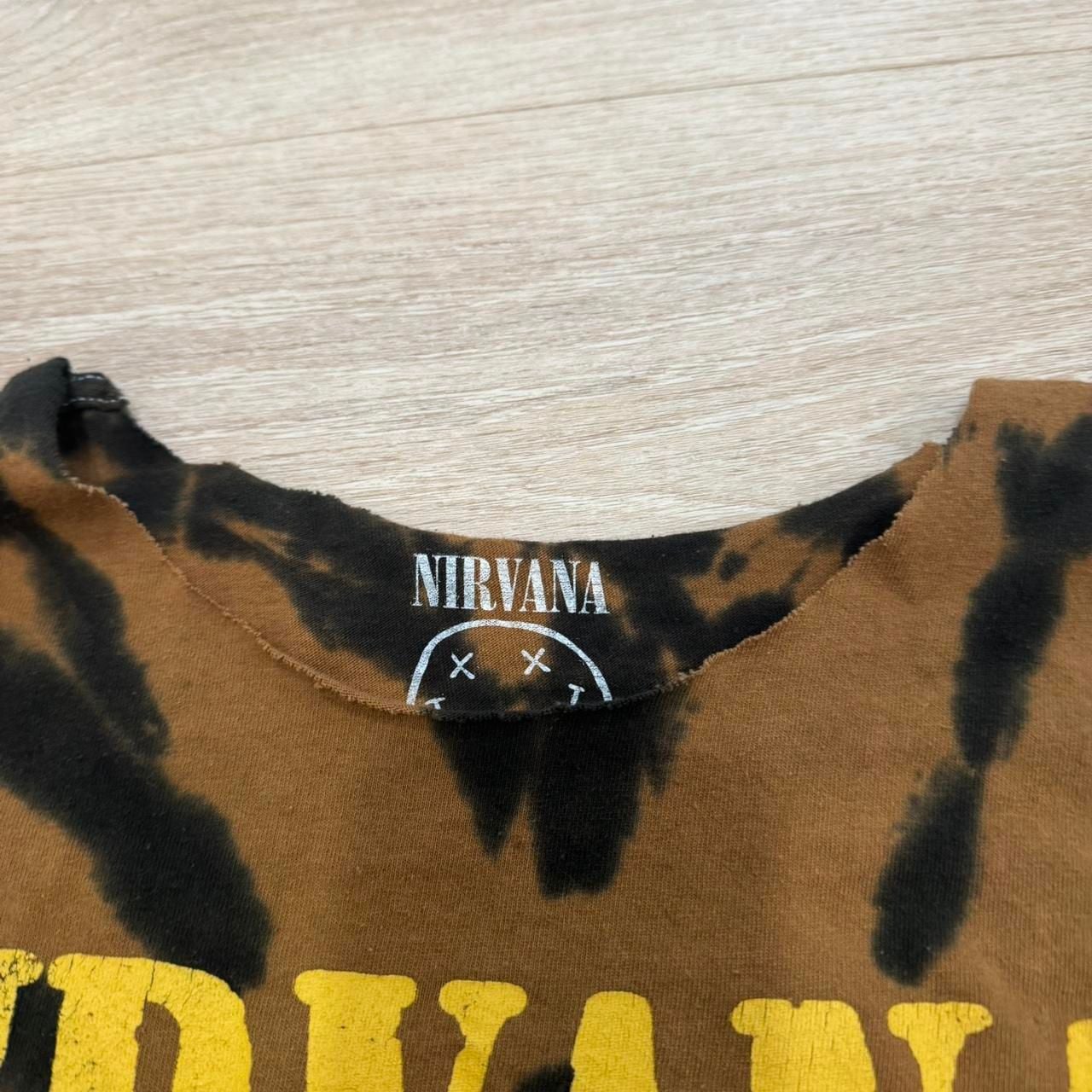 Nirvana Smiley Face Bleach Tie Dye Band T-Shirt Size Large 5